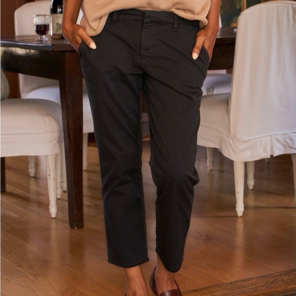 Frank & Eileen sz 2 black cotton linen blend pants zip front back pockets - Picture 9 of 9